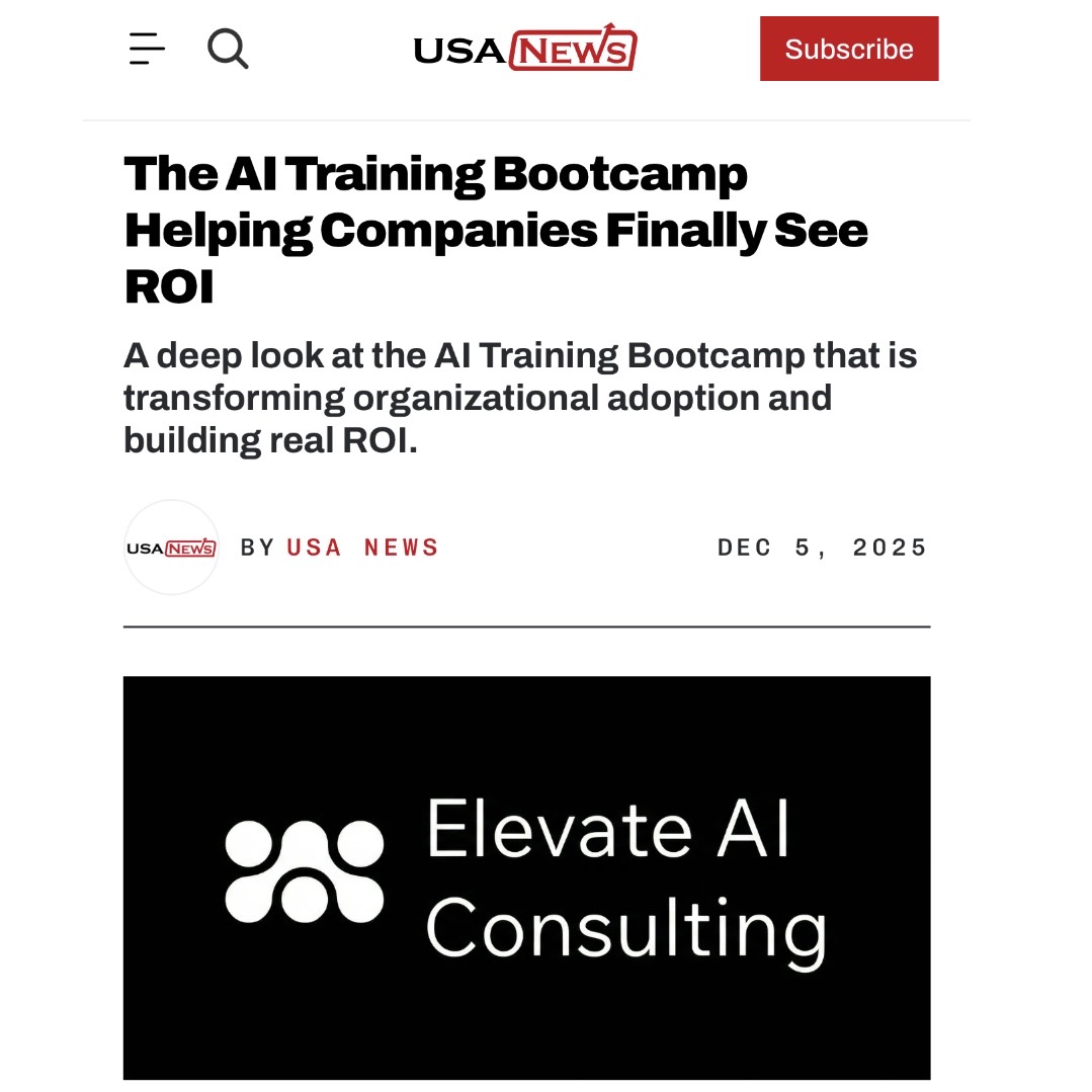 Elevate AI Consulting Featured in USA News for Its AI Training Bootcamp