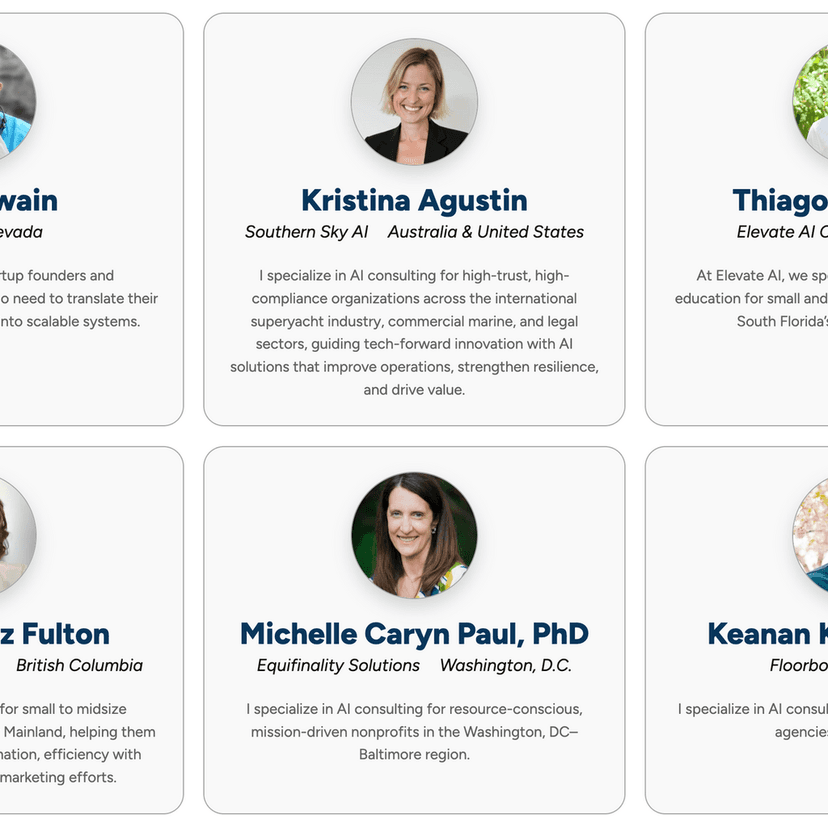 Innovating with AI Certified Consultant Directory announcement — why Elevate AI Consulting’s founder is proud to be listed as a certified AI consultant.